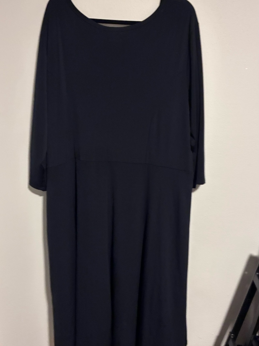 Roaman's Black V-Neck Midi Knit Dress - Picture 2 of 3